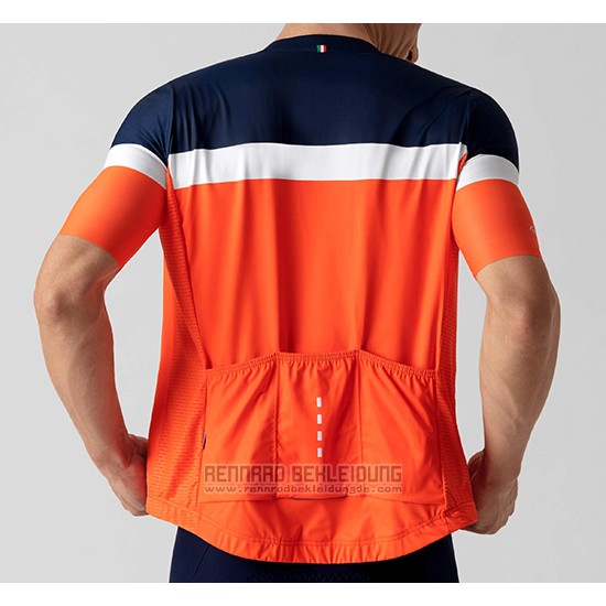 2019 Fahrradbekleidung La Passione Blau Wei Orange Trikot Kurzarm und Tragerhose - zum Schließen ins Bild klicken